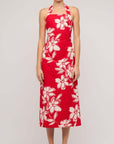 STAPLE THE LABEL - Elara Halter Mini Dress. Red Floral