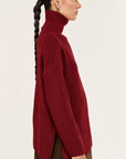 STAPLE THE LABEL - Sabine Roll Neck Jumper - Dark Red