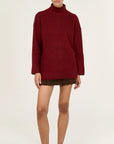 STAPLE THE LABEL - Sabine Roll Neck Jumper - Dark Red