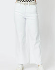 THREADZ- Georgia Wide Leg White Jeans