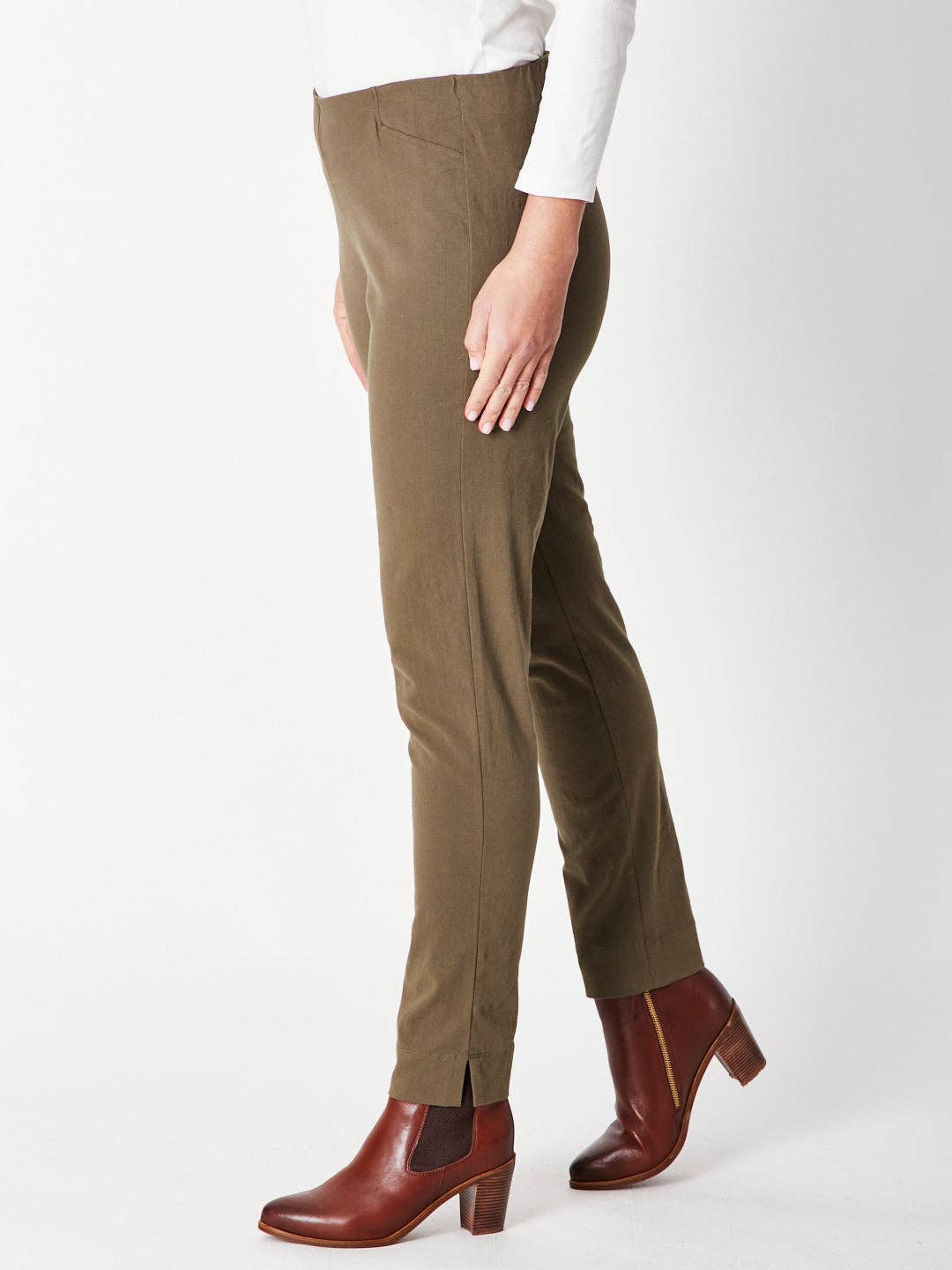 LUNA SKY FULL LENGTH COTTON PANT(COTTOLENE - the new bengaline) - KHAKI 25963- SC