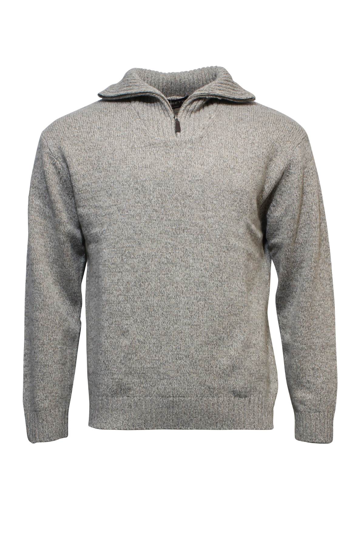 ANSETT GOLD- ANSETT PURE NEW WOOL 1/2 ZIP KNIT Oat