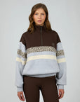 ALL ABOUT EVE - Athletica Panel 1/4 zip.  Brown