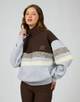 ALL ABOUT EVE - Athletica Panel 1/4 zip.  Brown