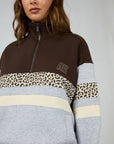 ALL ABOUT EVE - Athletica Panel 1/4 zip.  Brown