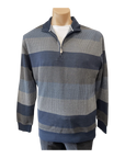 BACK BAY-  Back Bay Block Stripe 1/2 Zip Top.  Chambray