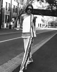 STAPLE THE LABEL - Stripe Relaxed Wide-Leg Low Rise Pants