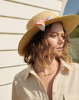 Black Ribbon Trim Straw Boater Hat