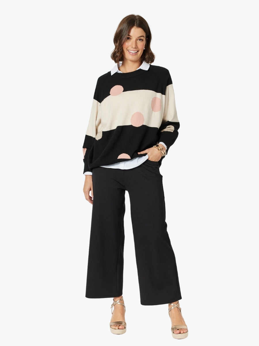 CLARITY-  Moonlight Knit Pink Spots -  Black