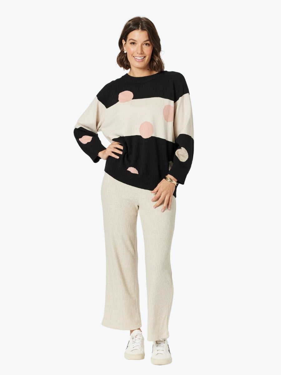 CLARITY-  Moonlight Knit Pink Spots -  Black