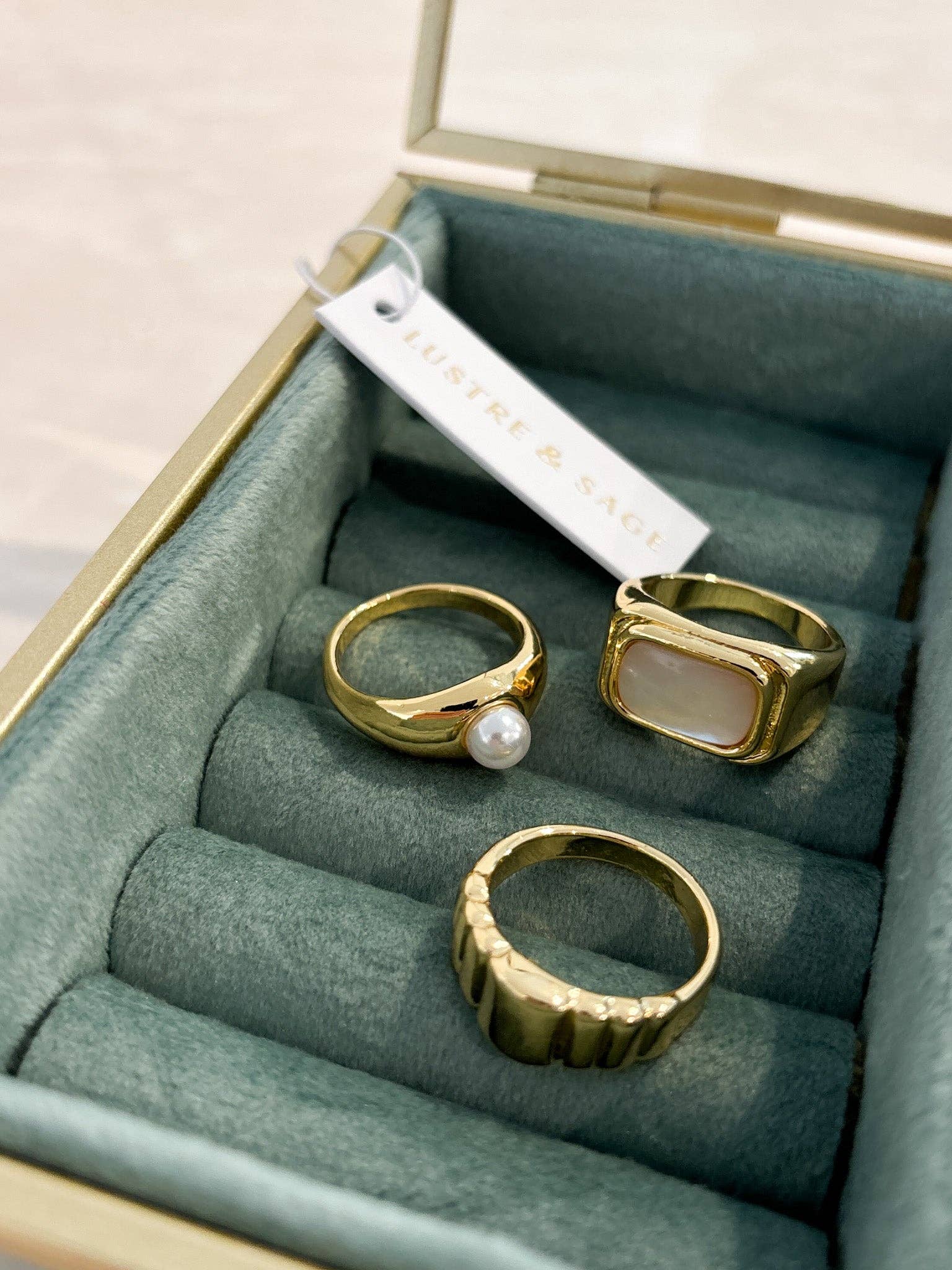 18K Gold Plated Daily Stacker Rings 3set