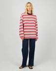 ALL ABOUT EVE - Dolly LS Stripe Tee - Berry