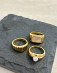 18K Gold Plated Daily Stacker Rings 3set