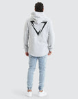NENA AND PASADENA Eight Rank Dual Curved Hoodie Grey Marle