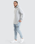 NENA AND PASADENA Eight Rank Dual Curved Hoodie Grey Marle