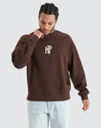 NENA AND PASADENA- Exposed Heavy Box Fit Sweater Shaved Chocolate