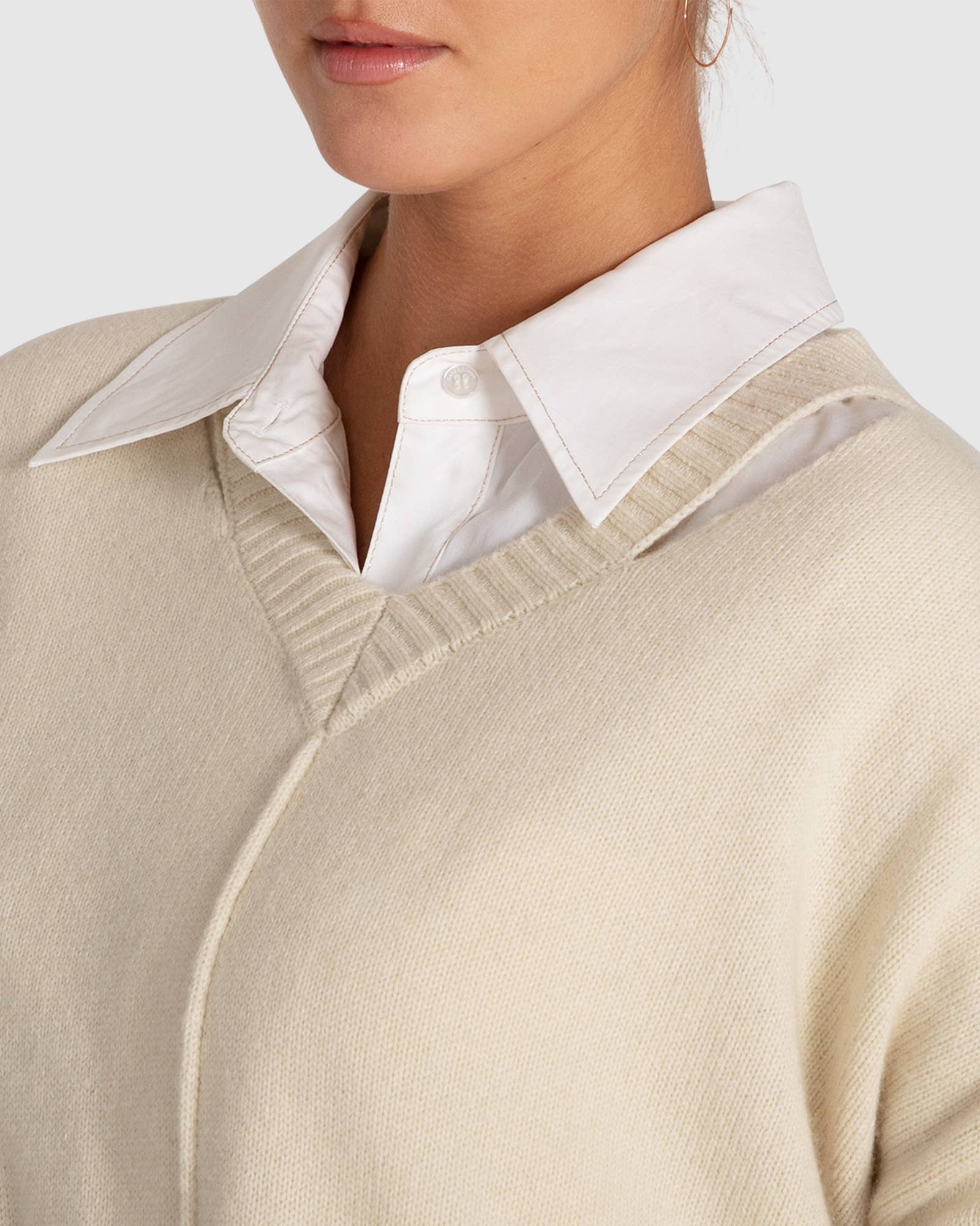 BELLE AND BLOOM -  Wonder Of You Cashmere Blend Oversized Jumper - Cream