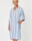 GORDON SMITH- Hamptons Stripe Dress.  Blue/White