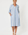 GORDON SMITH- Hamptons Stripe Dress.  Blue/White