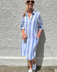 GORDON SMITH- Hamptons Stripe Dress.  Blue/White
