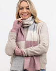 NATIVE WORLD MERINO POSSUM SCARF PINK AND GREY