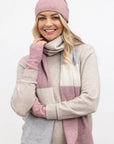 NATIVE WORLD MERINO POSSUM SCARF PINK AND GREY