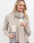 NATIVE WORLD MERINO POSSUM SCARF NATURAL/ GREY