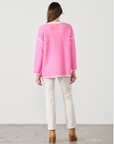 CAJU - Outlined & Split Hem Jumper in Pink