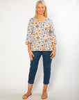 EQUINOX -  Soft Cotton Persian Tulip Top with Ruffle Cuffs