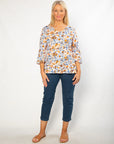 EQUINOX -  Soft Cotton Persian Tulip Top with Ruffle Cuffs