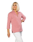 EQUINOX - Half-zip Yarn dyed Stripe Polo Top
