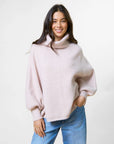 STELLA & GEMMA - Polo Neck Poncho Blush