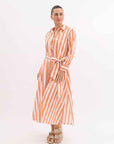 WORTHIER - Aria Stripe Maxi Dress - Orange