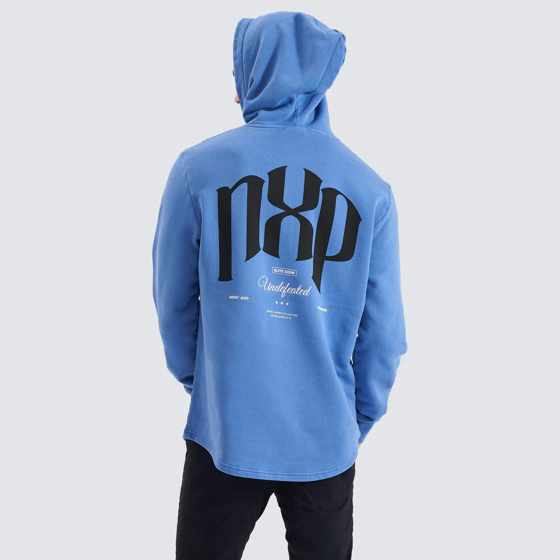 NENA AND PASADENA- Rubble Dual Curved Hoodie Pigment Dutch Blue