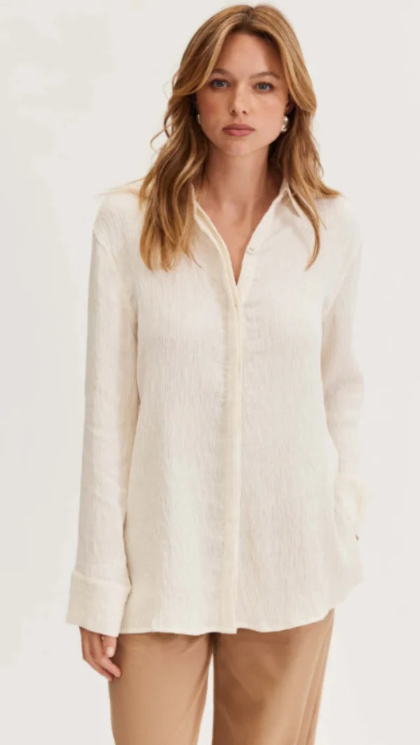 STAPLE THE LABEL- Elena Textured Shirt Cream
