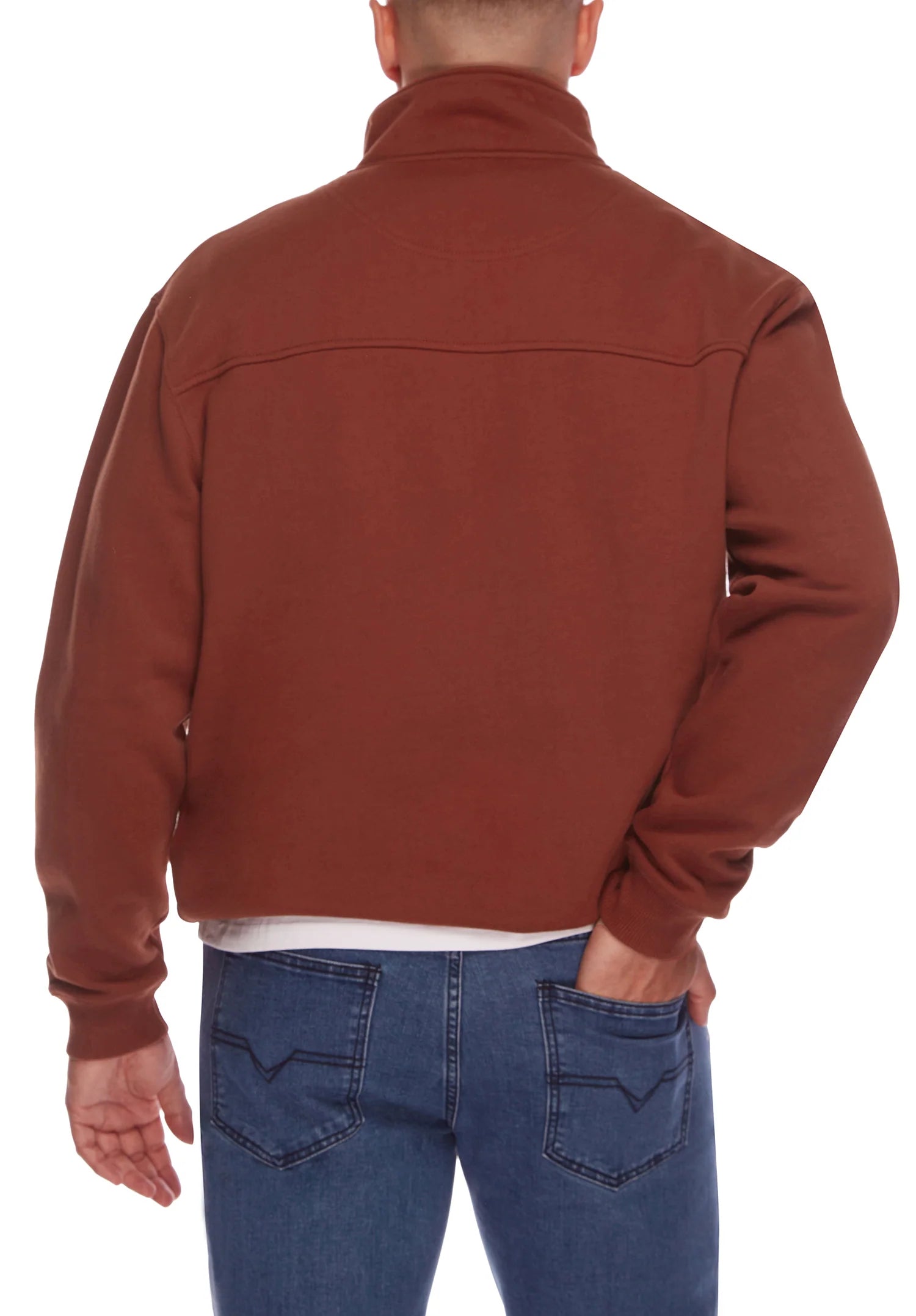 CITY CLUB-  STERLING ZIP KNIT  OVERSIZE FIT / BRICK