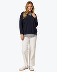 THREADZ - Double Take 2 in 1 Top-Navy/ White