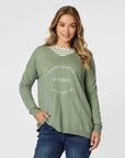 THREADZ- BASICS GREEN V NECK 46633