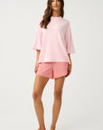 CARTEL & WILLOW - Solana Tee. Ice Pink