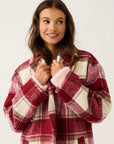 CARTEL & WILLOW - Berry Check Greta Coat - Berry