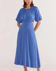 STAPLE THE LABEL-  Demi Midi Dress- Blue