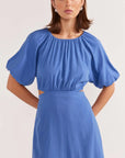 STAPLE THE LABEL-  Demi Midi Dress- Blue