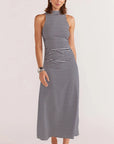 STAPLE THE LABEL-  Elle Midi dress. Blue/ White Stripe