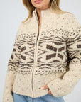ALL ABOUT EVE - Zoe Knit Zip Thru - Oat
