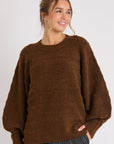 ONE TEN WILLOW- Chocolate Bishop's Sleeve Jumper.   1015460