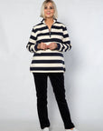 EQUINOX - Block Stripe Cotton Rugby Top - Navy/Ivory