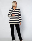 EQUINOX - Block Stripe Cotton Rugby Top - Navy/Ivory