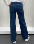 THREADZ - Maddy High Rise Wide Leg Jean - Denim