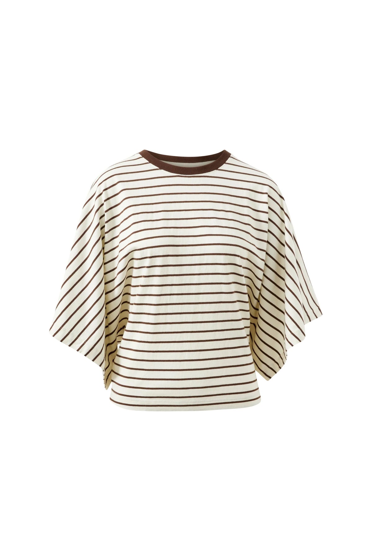 CERES - Lucy Relaxed Sleeve Tee - Brown / Cream