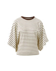 CERES - Lucy Relaxed Sleeve Tee - Brown / Cream
